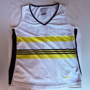 Bolle Sport Woman’s V Neck Sleeveless Top. White/Yellow/blue. Size Small.